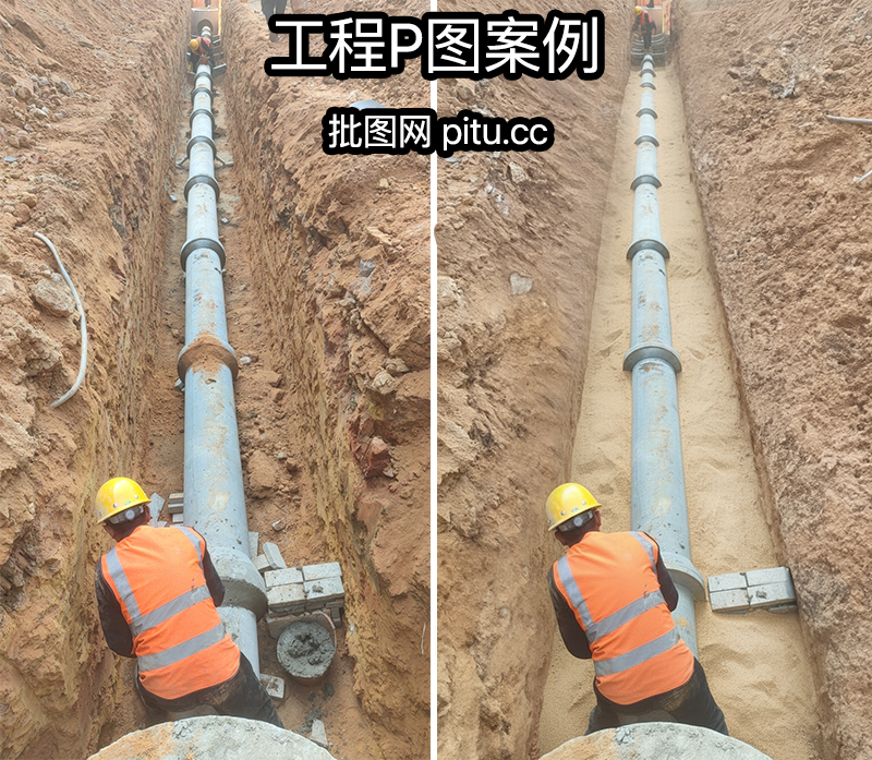 工地施工图P图放坡+管道覆盖黄沙要求01